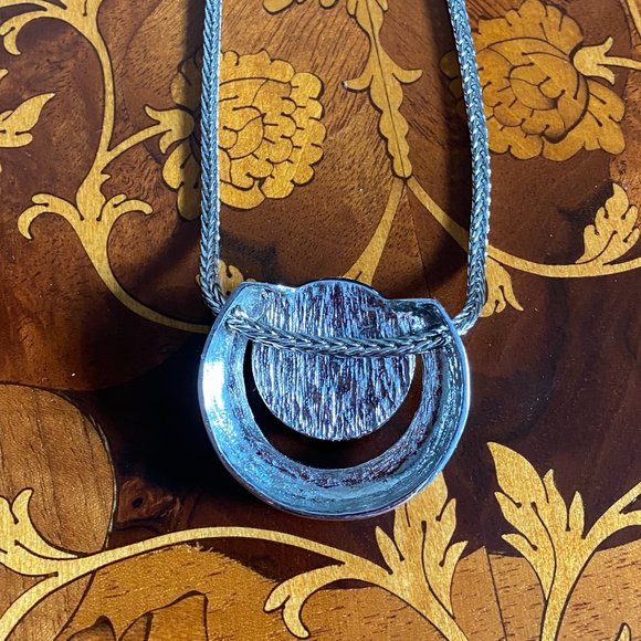 Black and Silver Pendant with Rope Chain - Picture 6 of 9